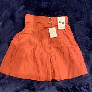 ISABEL MARANT BURNT ORANGE LINEN SHORTS
